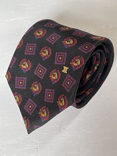 CELINE cravatta uomo seta originale usata cravatta abito classico lusso multicolore A155