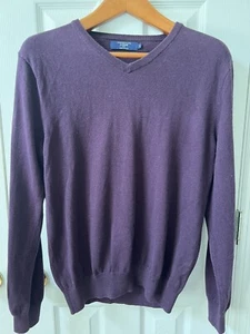 J. Crew Herren Gr. M Baumwolle/Kaschmir royal lila Pullover V-Ausschnitt Sweater - Bild 1 von 3