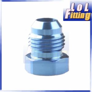 -6AN AN6 6 AN Male Flare Plug Fitting AN Plug Aluminum Blue - Picture 1 of 6