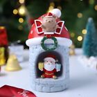 Mini Christmas Bear House LED Light with Cute Santa Snowman Resin Night Lamp