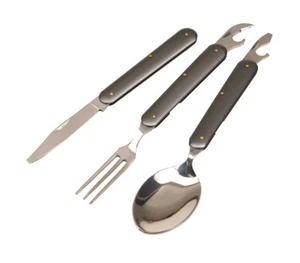 Campingbesteck Besteck Bundeswehr Reisebesteck Set klappbar prepper Feldbesteck - Bild 1 von 2