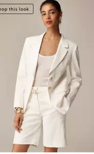 J.Crew $298 Madelyn Blazer Linen Blend Ivory Size 2 BZ883 - Picture 1 of 9