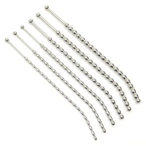 Men Penis Plug 304 Stainless Steel Long Soundings Beads Dialtor - Picture 1 of 19