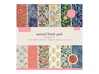 Crafter's Companion 8" x 8" Special Finish Pad - Heritage Florals - Image 1 of 4