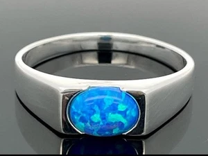 BAGUE BIJOU TAILLE 16 (environ 50) en ARGENT 925/- AVEC OPALE - Imagen 1 de 3