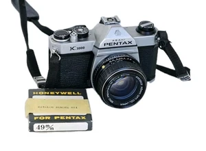 Pentax K1000 35mm Film Camera with SMC Pentax-M 50mm f/1.4 Lens+New Filter - Picture 1 of 20