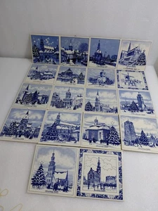 18Holland Delfts Schoonhoven Annual Christmas Collectible Tile 1970s-2000s COAs - Picture 1 of 16