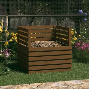 Compostbak 100x100x102 cm massief grenenhout composter compostafvalbak vidaXL - Afbeelding 1 van 65