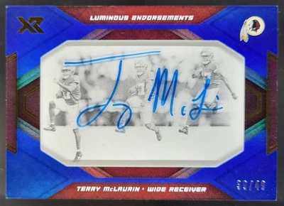 2019 Panini XR Terry McLaurin Luminous Endorsements Blue /49 RC Auto Redskins CL - Image 1 of 4