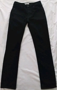 PANTALONES VAQUEROS DE MEZCLILLA DE TIRO BAJO CON BOTONES AJUSTADOS ELÁSTICOS NEGROS 28 X 31 USADOS EN EXCELENTE ESTADO PARA HOMBRE - Imagen 1 de 10