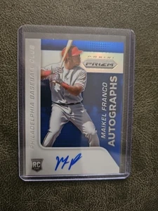 2015 PANINI PRIZM MAIKEL FRANCO BLUE PRIZM AUTOGRAPH RC PHILLIES  - Picture 1 of 2