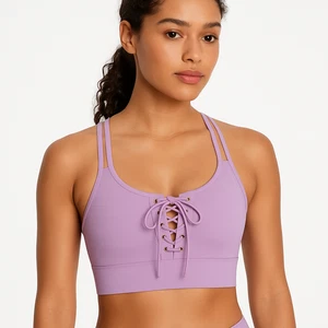 Reggiseno sportivo attivo Victorias Secret lavanda incrociato dietro stringato davanti M - Foto 1 di 9