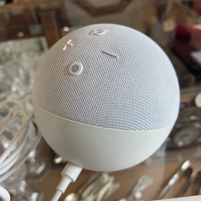 Amazon Echo Dot (4th Gen) Smart Speaker with Alexa – Glacier White (Used) - Image 1 of 4