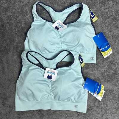(2) Sujetador deportivo Champion para mujer talla grande sin costuras forma infinita B0826 azul Foto 1 de 4