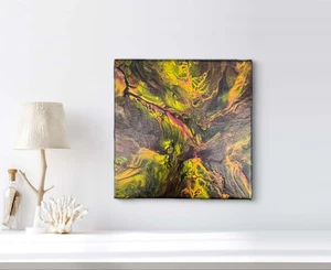 Titled The Abyss Abstract Acrylic Art Painting on Canvas 8" X 8" - Picture 1 of 2