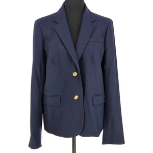 J.Crew Damen 14 Schuljungen Blazer dunkelblau gold 2 Knöpfe Wollmischung Academia - Bild 1 von 5