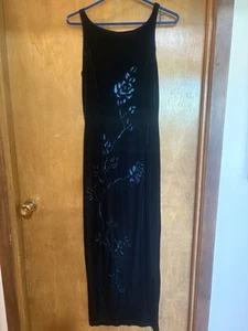 Vestido formal Scott McClintock azul marino oscuro floral brillante talla 4 - Imagen 1 de 3