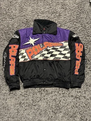 Vintage Polaris Indy Snowmobile Checkered Jacket Coat Size M Hein Gericke - Image 1 of 4