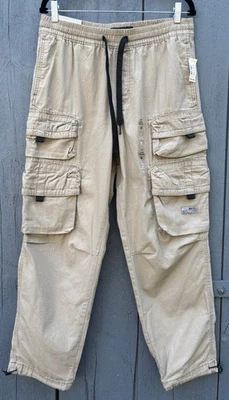 NUEVO CON ETIQUETAS Aeropostale Hombres (M) Paracaidista Caqui Tostado Activo Utilitario Pantalones Carga AERO Foto 1 de 4