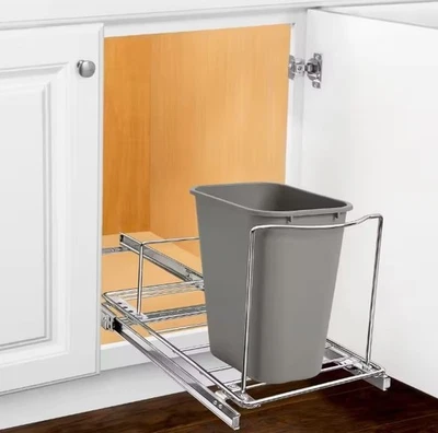 Bote de basura extraíble debajo del gabinete organizador deslizable estante ajustable cromado NUEVO Foto 1 de 4