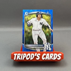 Bowman Chrome 1st Edgleen Pérez 2025 #BCP-80 refractor de ondas de rayos azules #31/150 NY - Imagen 1 de 3