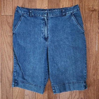 Pantalones Cortos de Jean Kim Rogers Mujer Talla 14 Azul Denim Bermudas Hasta Bolsillos Cortados Foto 1 de 4