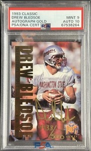 1993 CLASSIC FOOTBALL Drew Bledsoe PSA 9 RC AUTO DNA 10 GOLD ROOKIE AUTOGRAPH