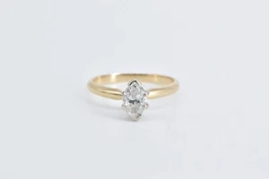 14K 0.91 Ct Marquise Diamond Solitaire Engagement Ring Yellow Gold *04 - Picture 1 of 6