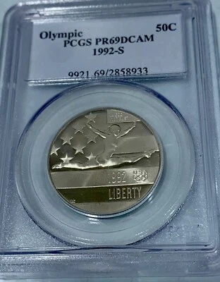 1992 S PCGS PR69DCAM Olympic Commemorative 50c Half Dollar 1992-S PR-69 DCAM - Image 1 of 2