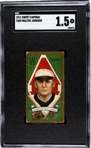 1911 T205 Gold Border Walter JOHNSON Washington Senators SGC 1.5
