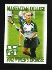 Manhattan Jaspers--2002 Lacrosse Pocket Schedule