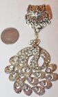 Scarf Pendant Necklace Shawl Wrap Jewelry-Rhinestone-Choice-Peacock,Owl,Dove-New