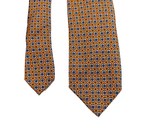 Polo Ralph Lauren Tie 100% Silk Made in Italy Orange Medallion Pattern Classic - Picture 1 of 11