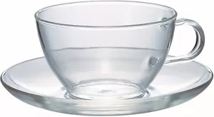 Tea Cup and Saucer Set, 7OZ/210ML, Clear - Picture 1 of 10