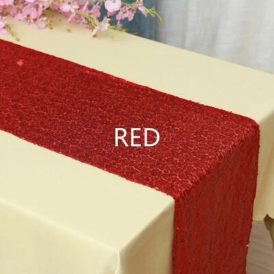 Glitter Sequin Table Runner Cloth Cover Sparkly Wedding Party Adorn Shiny Bling - Image 1 of 4