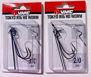 VMC Tokyo Rig  2/0 3/0 4/0 5/0   HD WORM RIG   Black Nickel  - Choose