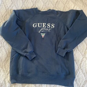 Sudadera vintage Guess para mujer talla grande azul Y2K años 90 ropa deportiva pulóver - Imagen 1 de 7