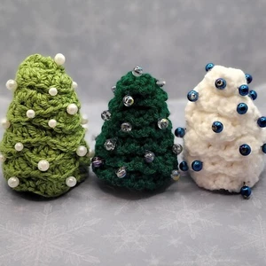 Decoraciones para Árbol de Navidad con Cuentas - Juego de 3 - Tamaño Palma - Cuentas Azul Blanco - Imagen 1 de 8