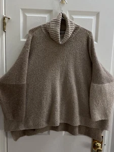 Eskandar 4 Tone Sloped Shoulder Roll Neck Long Heavyweight Cashmere Sweater 0/S - Picture 1 of 4