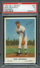 1962 Bell Brand Potato Chips #53 Don Drysdale PSA 3 Los Angeles Dodgers HOF