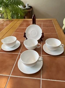 Corning Centura USA White Set of Four Cups and Saucers Vintage - Bild 1 von 12