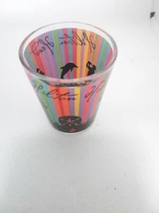 Hilton Head Schnapsglas farbig gestreift Glas schwarz Silhouette Attraktionen - Bild 1 von 3