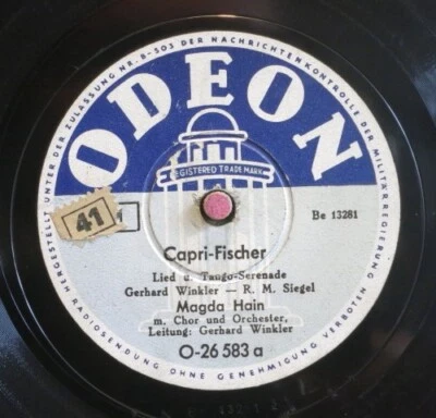 Magda Hain  78 RPM / Capri-Fischer & Möve, Du Fliegst In Die Heimat (11-0225-EF) - Bild 1 von 2