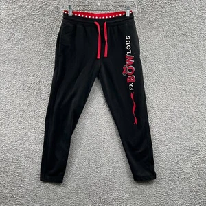 Disney Parks Girls Sweatpants Large Black Mickey Mouse FabBowlous Drawstring - Picture 1 of 12