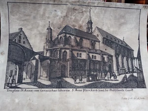Kupferstich 1677! Simon Grimm AUGSBURG St. Anna Kirche Goldschmiede-Kapelle - Bild 1 von 1