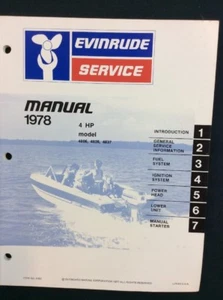 1978 Used Evinrude Service Manual # 5392 4 HP # 112 - Picture 1 of 6