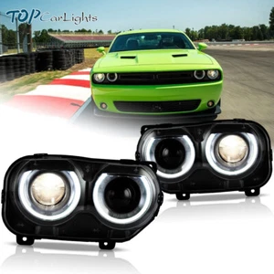 VLAND LED Projector Headlights For 2015-22 Dodge Challenger w/LED DRL Front Lamp - Foto 1 di 11