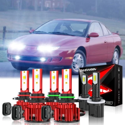 For Saturn SC1 SC2 1997-2002 9005 9006 880 Led Headlight Foglight 6X Bulbs Combo - Image 1 of 4
