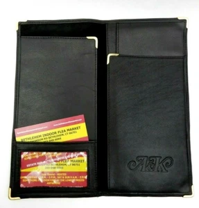 A&K BLACK LEATHER PASSPORT CASE ID CASE, CREDIT CARD BUSINESS CARD HOLDER WALLET - Bild 1 von 10