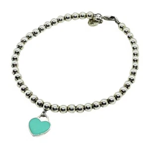 Tiffany & Co. Return to Tiffany Corazón Dije Etiqueta Pulsera Plata de Ley 925 Caja - Imagen 1 de 12